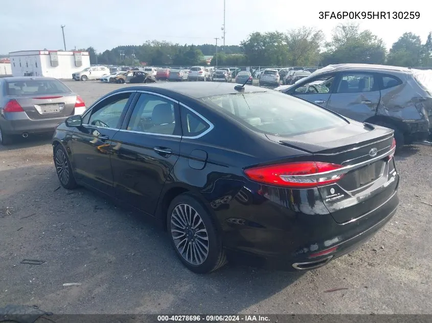 2017 Ford Fusion Titanium VIN: 3FA6P0K95HR130259 Lot: 40278696