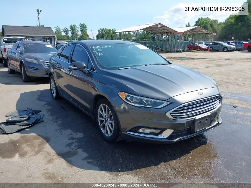 2017 Ford Fusion Se VIN: 3FA6P0HD9HR298305 Lot: 40280245