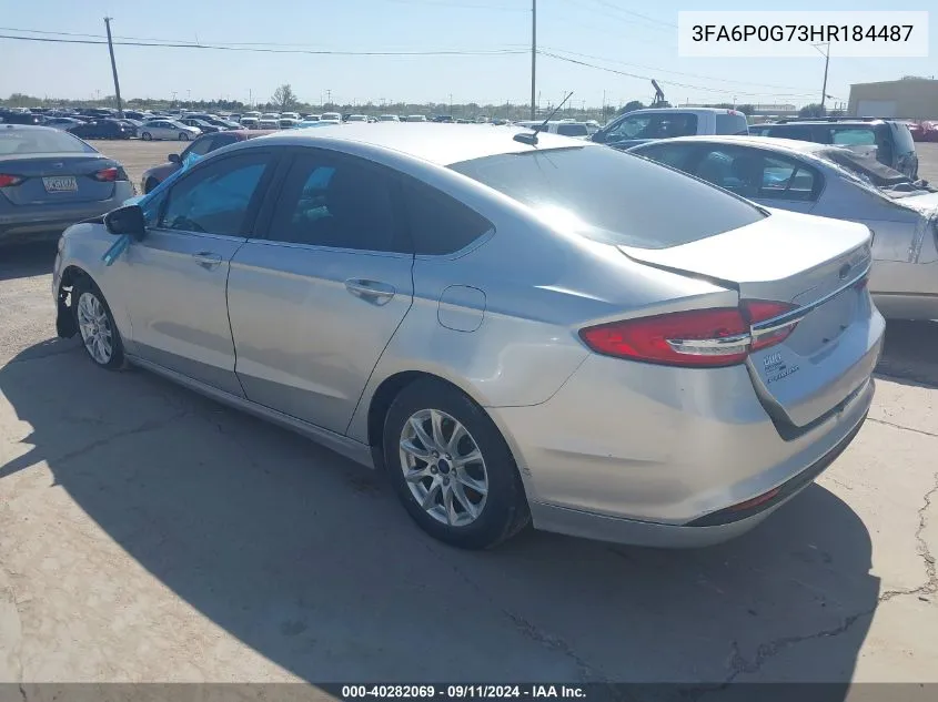 2017 Ford Fusion S VIN: 3FA6P0G73HR184487 Lot: 40282069