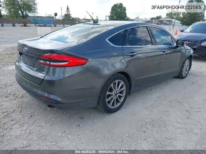 2017 Ford Fusion Se VIN: 3FA6P0HD0HR122565 Lot: 40282236