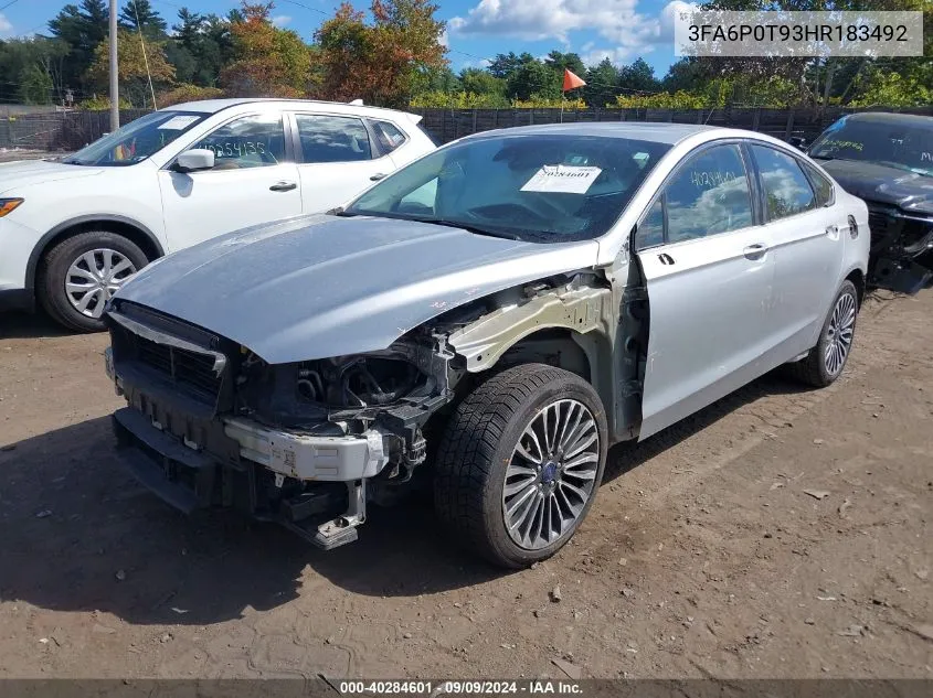 3FA6P0T93HR183492 2017 Ford Fusion Se