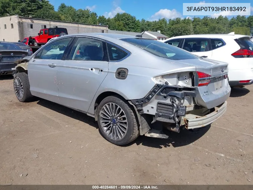 3FA6P0T93HR183492 2017 Ford Fusion Se