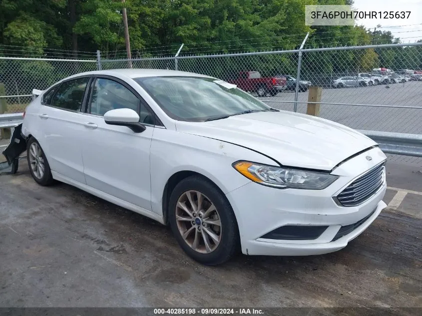 2017 Ford Fusion Se VIN: 3FA6P0H70HR125637 Lot: 40285198