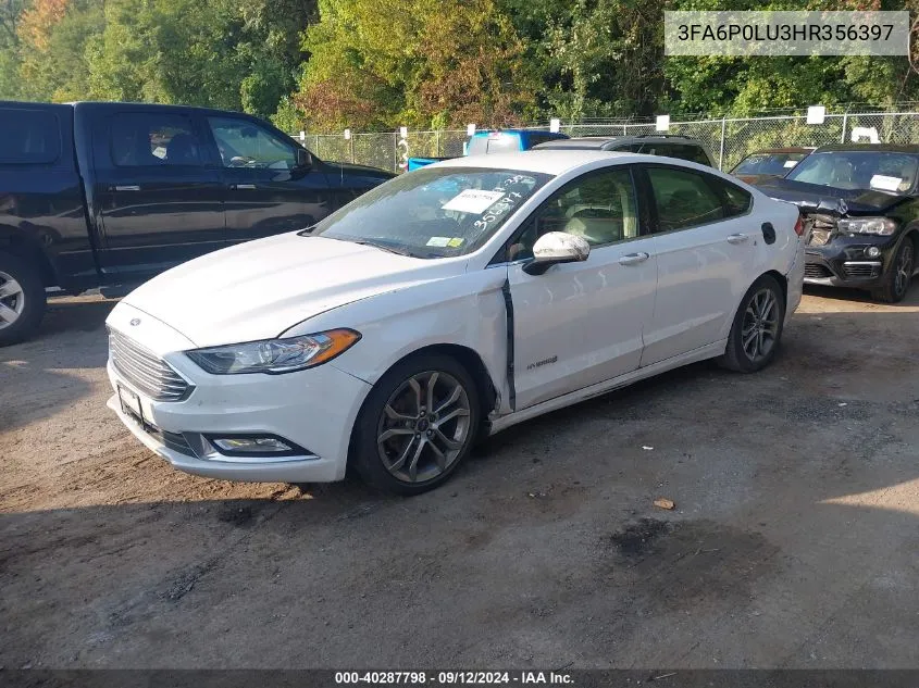 2017 Ford Fusion Hybrid Se Hybrid VIN: 3FA6P0LU3HR356397 Lot: 40287798