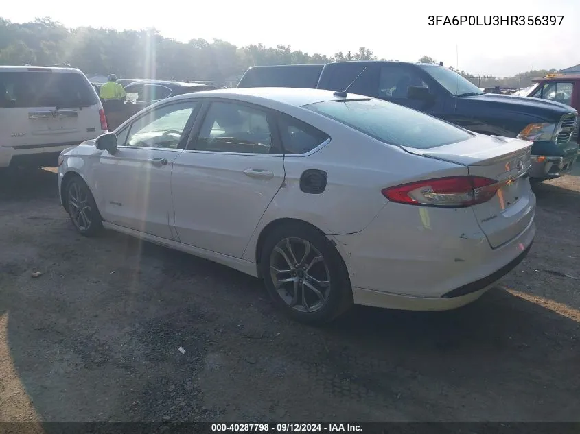 3FA6P0LU3HR356397 2017 Ford Fusion Hybrid Se Hybrid