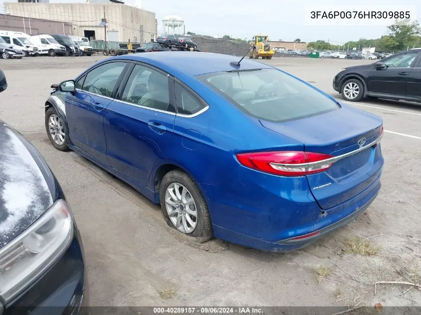 2017 Ford Fusion S VIN: 3FA6P0G76HR309885 Lot: 40289157