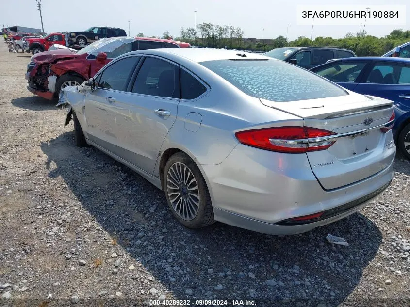 2017 Ford Fusion Hybrid Titanium VIN: 3FA6P0RU6HR190884 Lot: 40289232