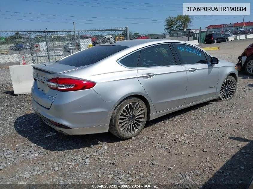 2017 Ford Fusion Hybrid Titanium VIN: 3FA6P0RU6HR190884 Lot: 40289232