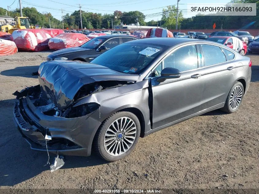 2017 Ford Fusion Se VIN: 3FA6P0H92HR166093 Lot: 40291055