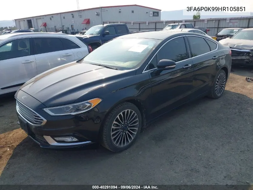 2017 Ford Fusion Titanium VIN: 3FA6P0K99HR105851 Lot: 40291094