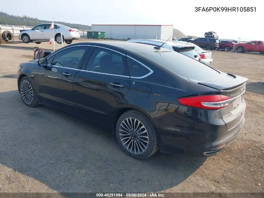 2017 Ford Fusion Titanium VIN: 3FA6P0K99HR105851 Lot: 40291094