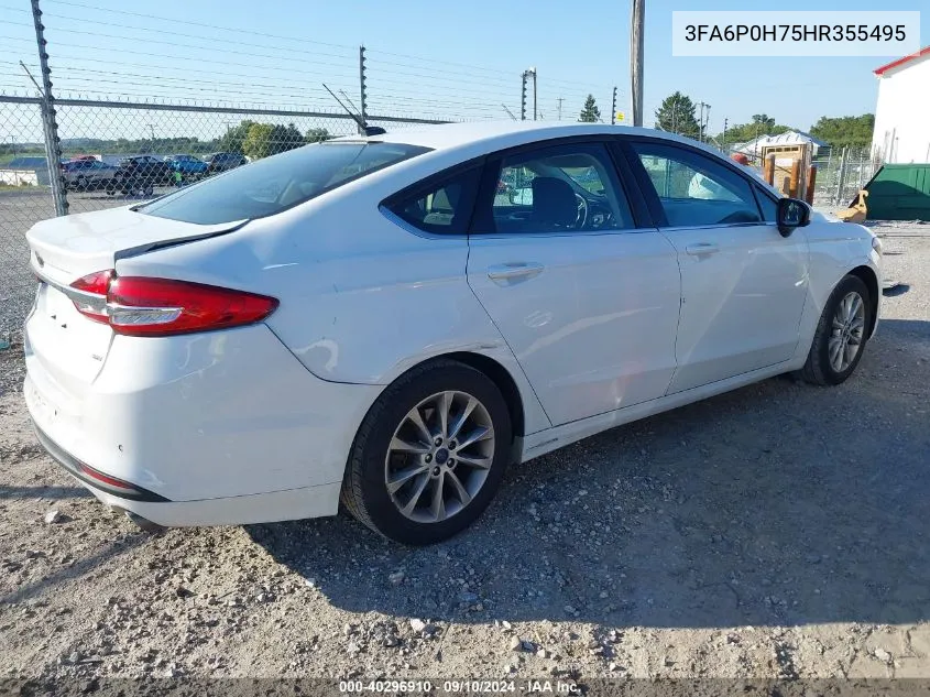 2017 Ford Fusion Se VIN: 3FA6P0H75HR355495 Lot: 40296910