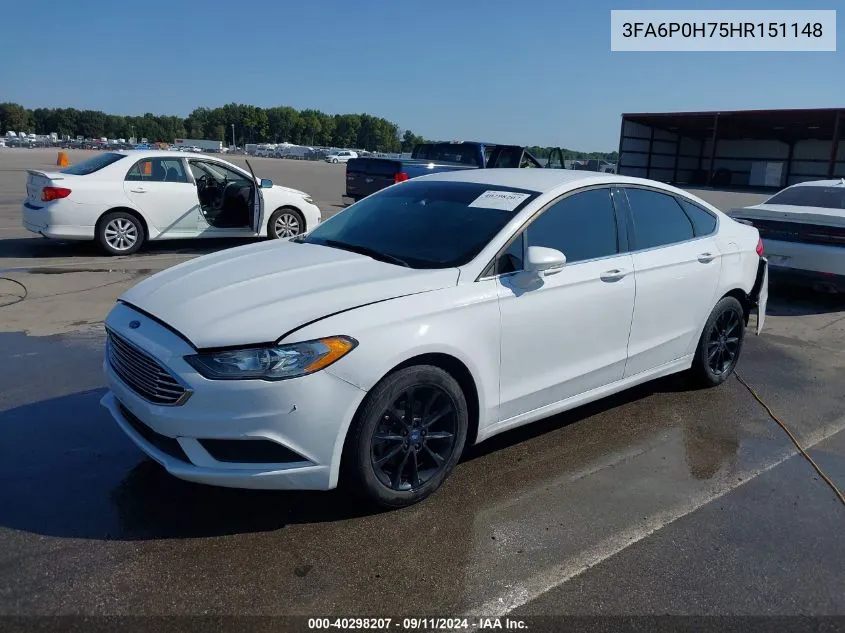 2017 Ford Fusion Se VIN: 3FA6P0H75HR151148 Lot: 40298207