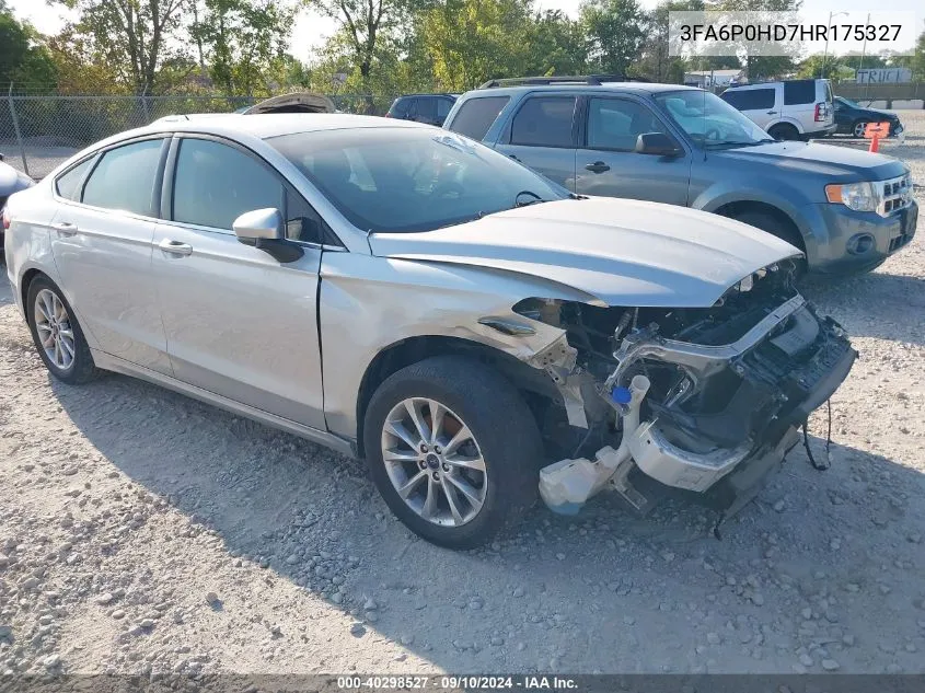 2017 Ford Fusion Se VIN: 3FA6P0HD7HR175327 Lot: 40298527