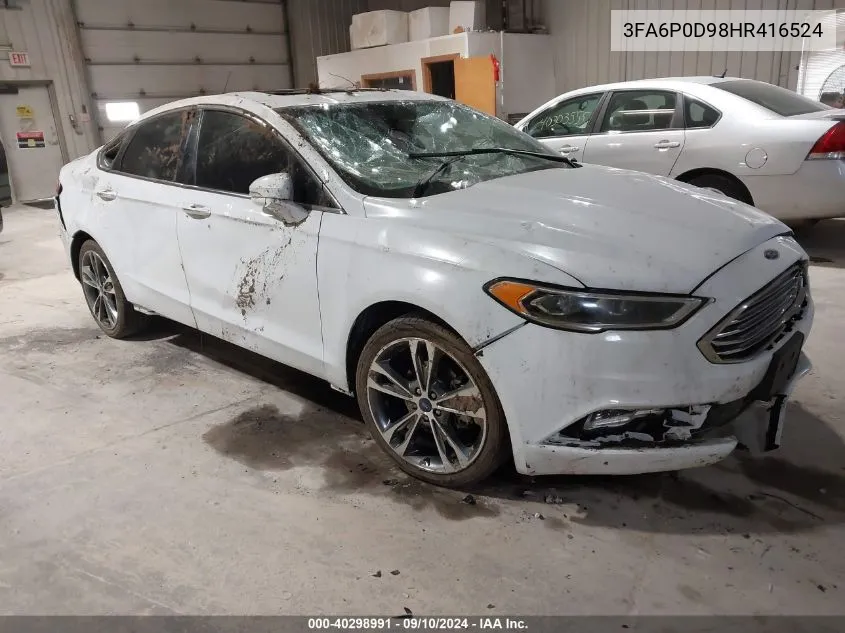 2017 Ford Fusion Titanium VIN: 3FA6P0D98HR416524 Lot: 40298991