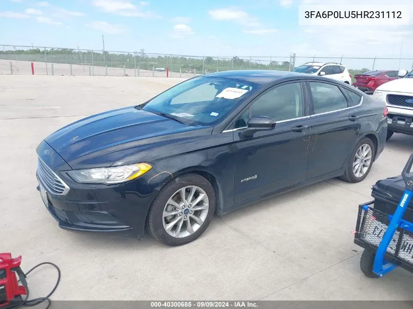 3FA6P0LU5HR231112 2017 Ford Fusion Hybrid Se