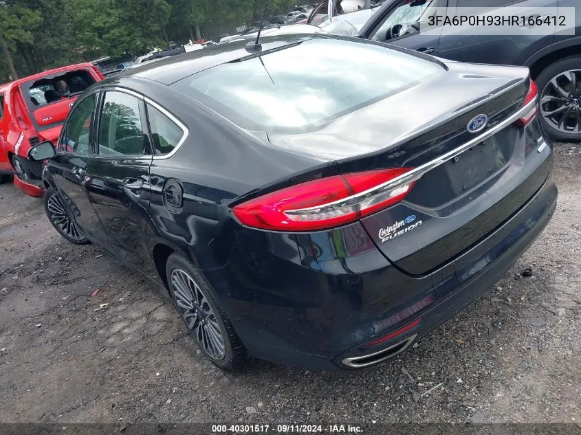 2017 Ford Fusion Se VIN: 3FA6P0H93HR166412 Lot: 40301517