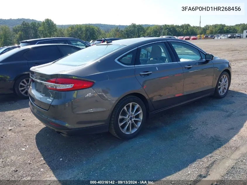 2017 Ford Fusion Se VIN: 3FA6P0HD1HR268456 Lot: 40316142