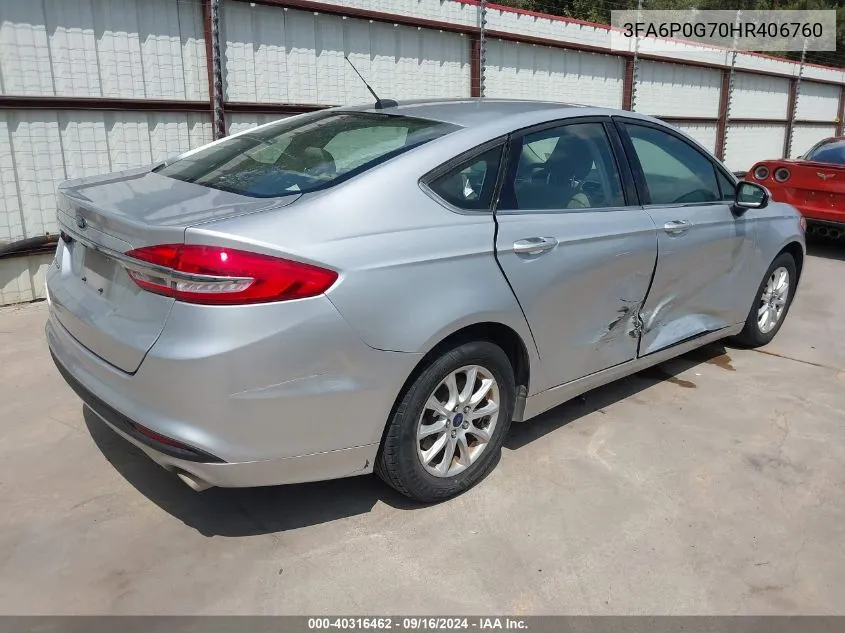 3FA6P0G70HR406760 2017 Ford Fusion S Fwd S