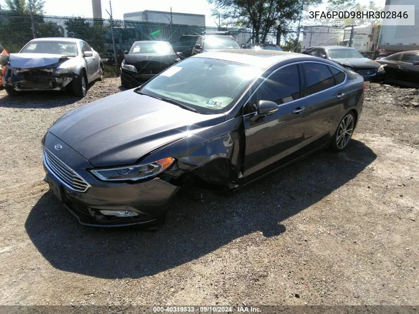 2017 Ford Fusion Titanium VIN: 3FA6P0D98HR302846 Lot: 40319533