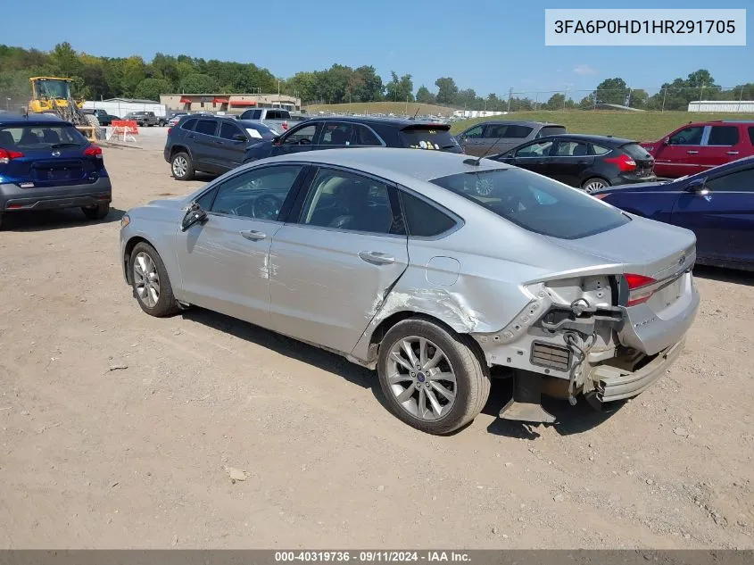 2017 Ford Fusion Se VIN: 3FA6P0HD1HR291705 Lot: 40319736