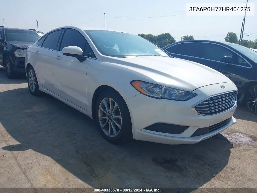 2017 Ford Fusion Se VIN: 3FA6P0H77HR404275 Lot: 40333570