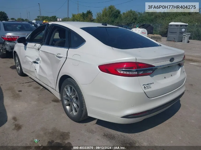 2017 Ford Fusion Se VIN: 3FA6P0H77HR404275 Lot: 40333570