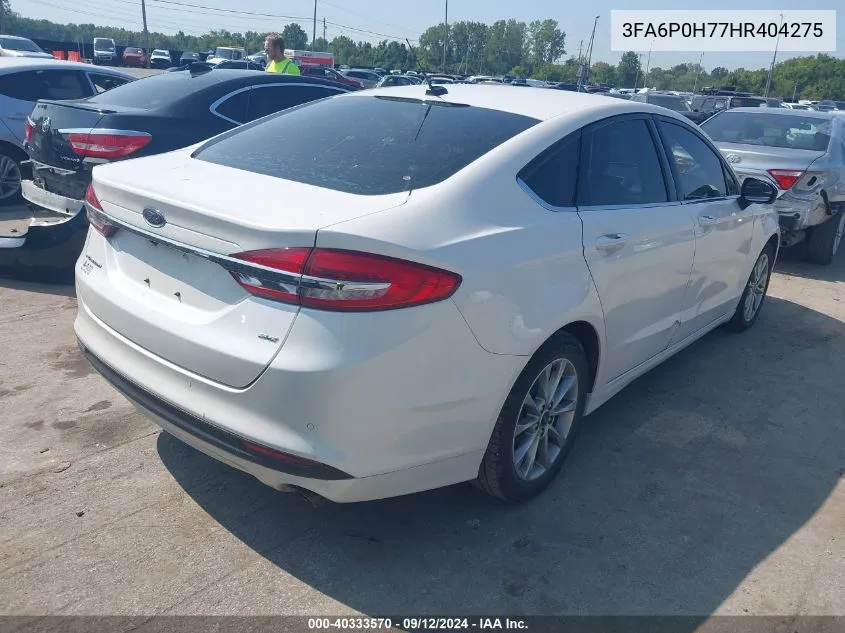 2017 Ford Fusion Se VIN: 3FA6P0H77HR404275 Lot: 40333570