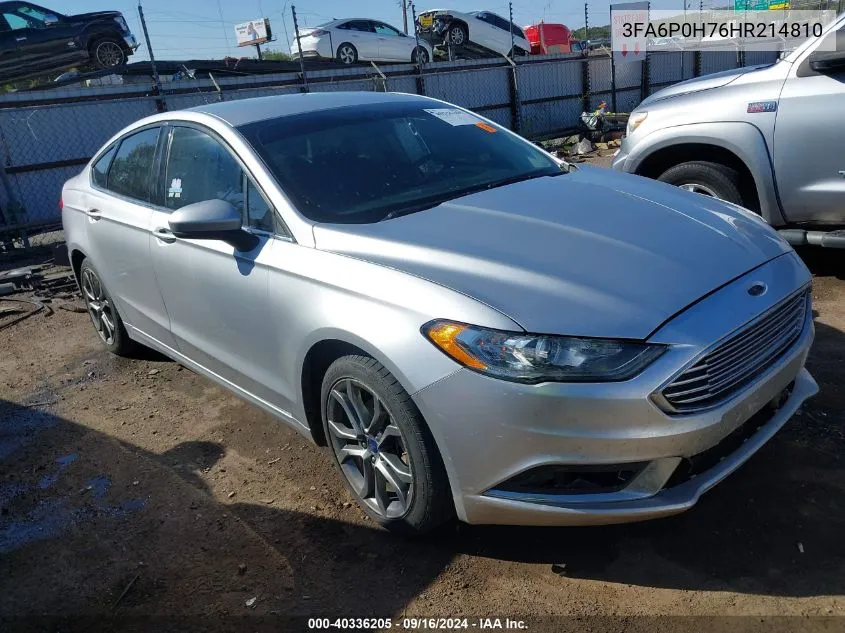 2017 Ford Fusion Se VIN: 3FA6P0H76HR214810 Lot: 40336205