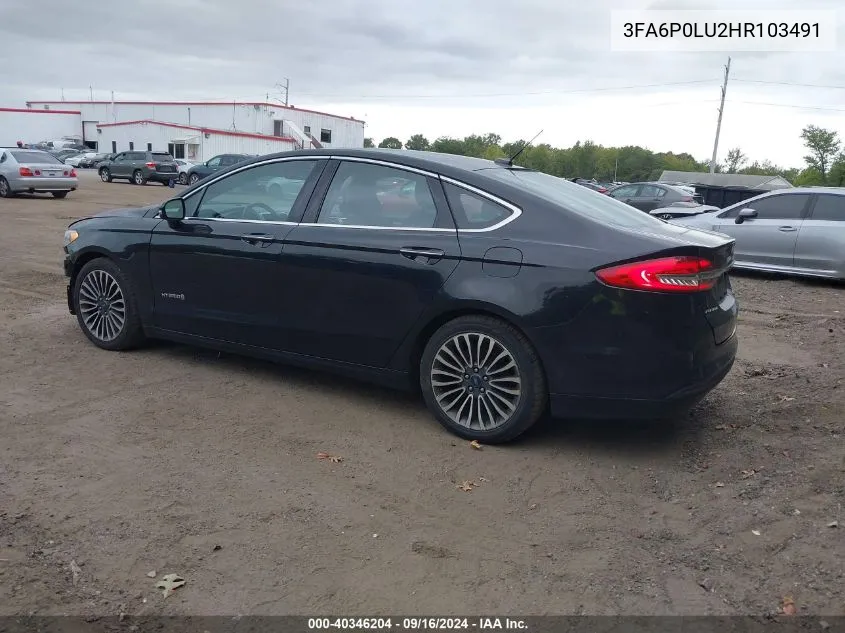 2017 Ford Fusion Hybrid Se VIN: 3FA6P0LU2HR103491 Lot: 40346204