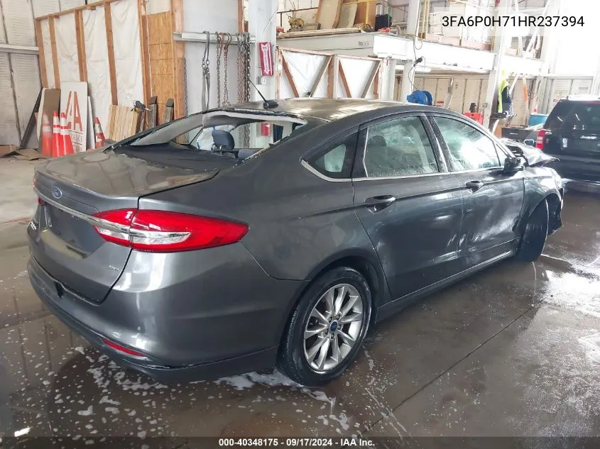 2017 Ford Fusion Se VIN: 3FA6P0H71HR237394 Lot: 40348175