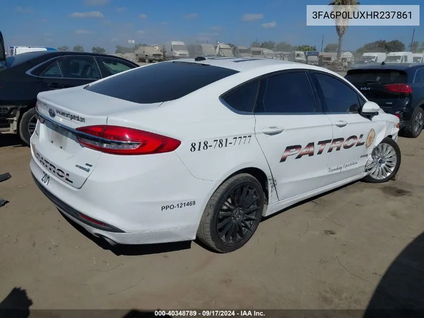 3FA6P0LUXHR237861 2017 Ford Fusion Hybrid Se