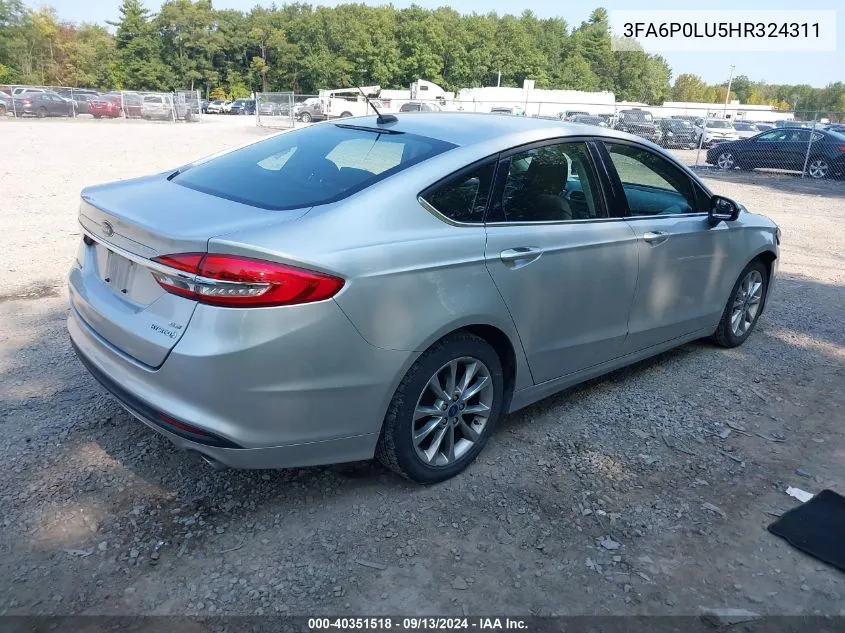 2017 Ford Fusion Hybrid Se VIN: 3FA6P0LU5HR324311 Lot: 40351518