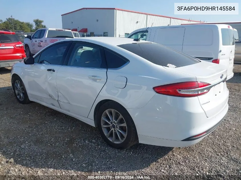 2017 Ford Fusion Se VIN: 3FA6P0HD9HR145584 Lot: 40352179