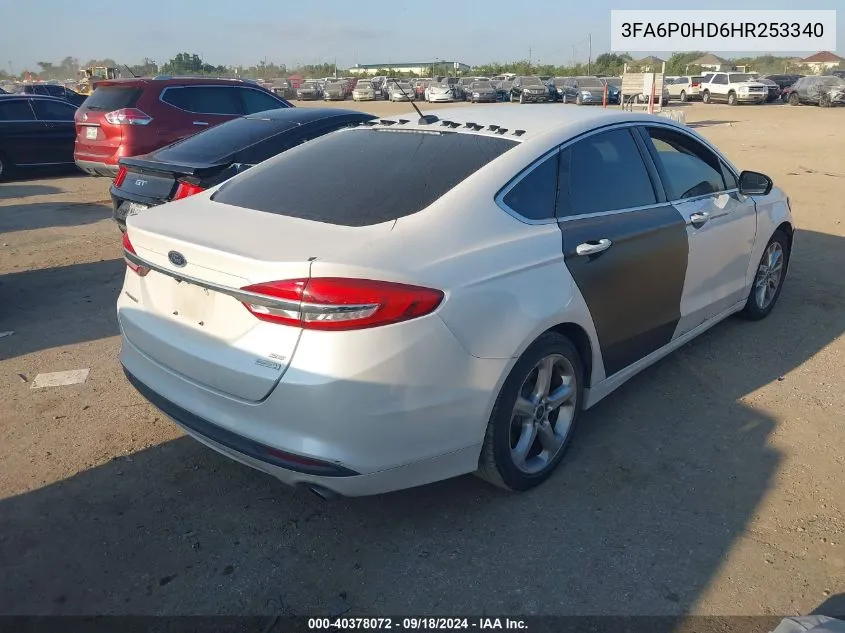 3FA6P0HD6HR253340 2017 Ford Fusion Se