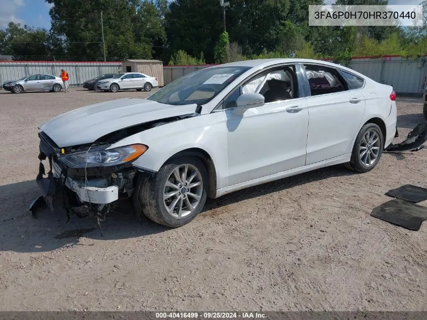 2017 Ford Fusion Se VIN: 3FA6P0H70HR370440 Lot: 40416499