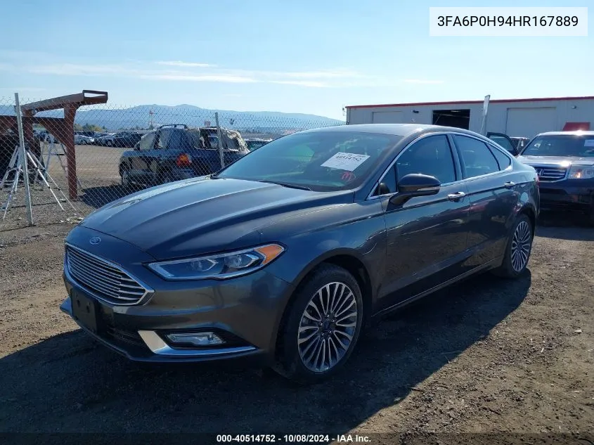 2017 Ford Fusion Se VIN: 3FA6P0H94HR167889 Lot: 40514752