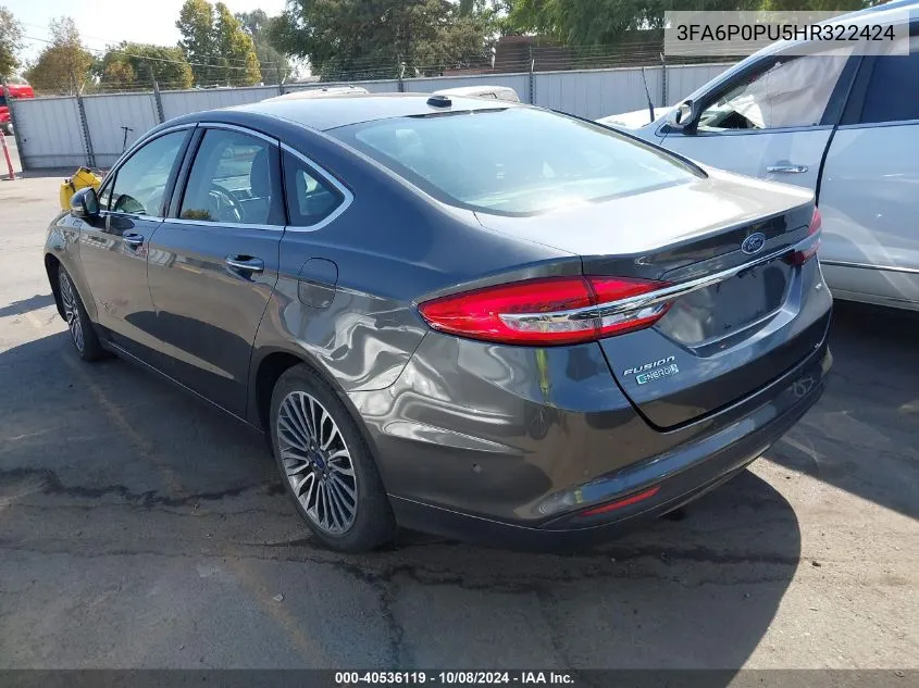 3FA6P0PU5HR322424 2017 Ford Fusion Energi Se Luxury