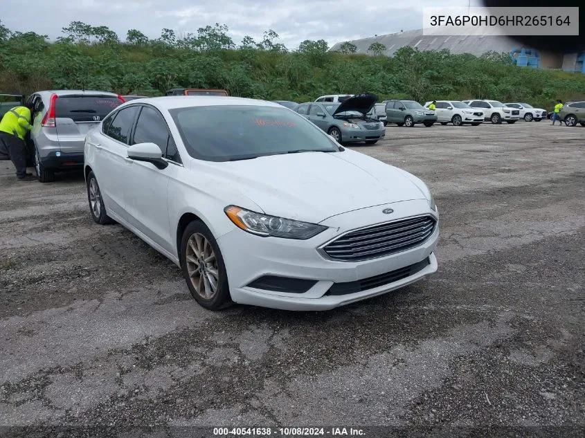 2017 Ford Fusion Se VIN: 3FA6P0HD6HR265164 Lot: 40541638