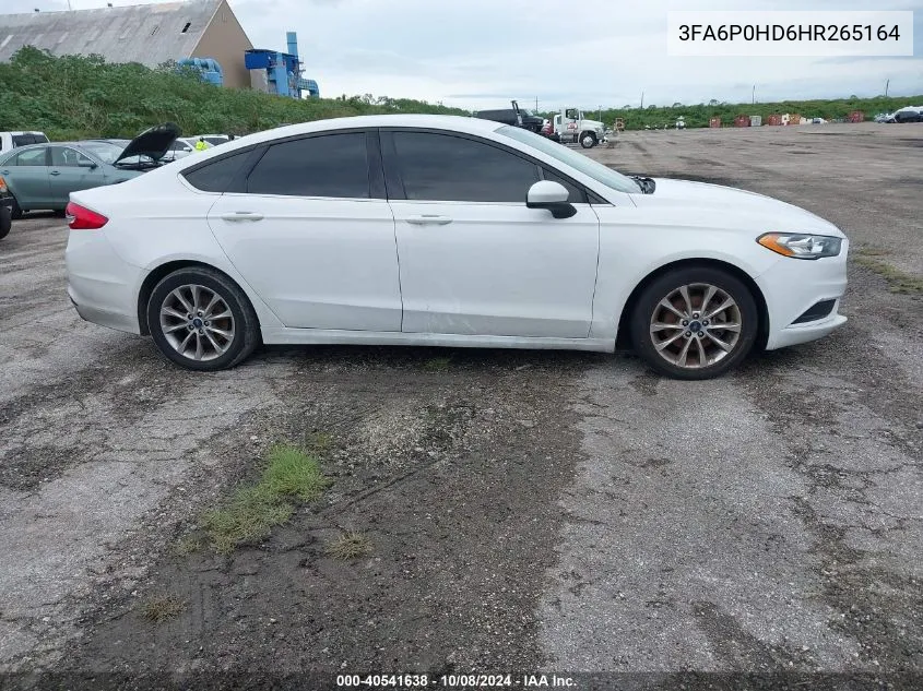 2017 Ford Fusion Se VIN: 3FA6P0HD6HR265164 Lot: 40541638