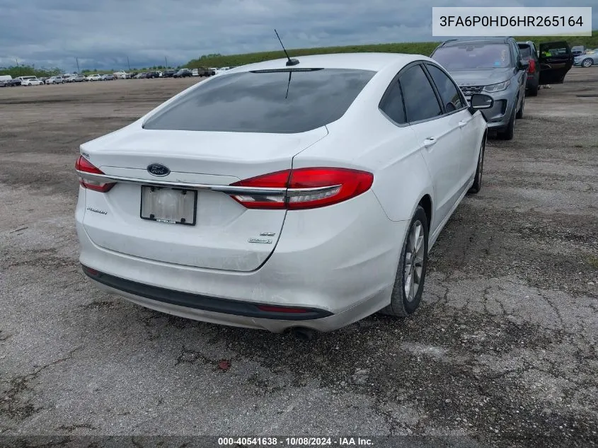 2017 Ford Fusion Se VIN: 3FA6P0HD6HR265164 Lot: 40541638