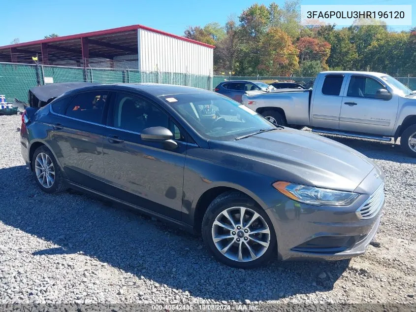 3FA6P0LU3HR196120 2017 Ford Fusion Hybrid Se