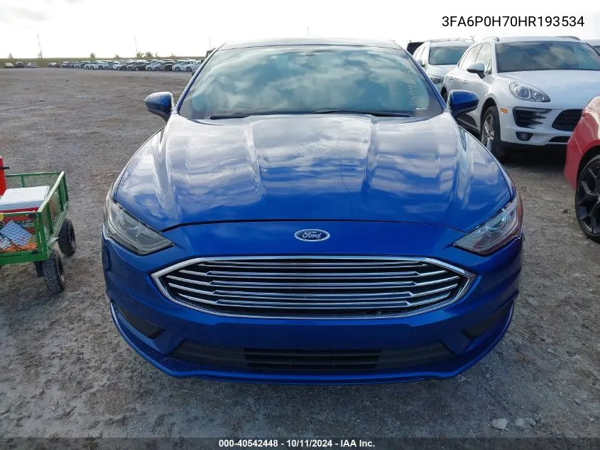 2017 Ford Fusion Se VIN: 3FA6P0H70HR193534 Lot: 40542448