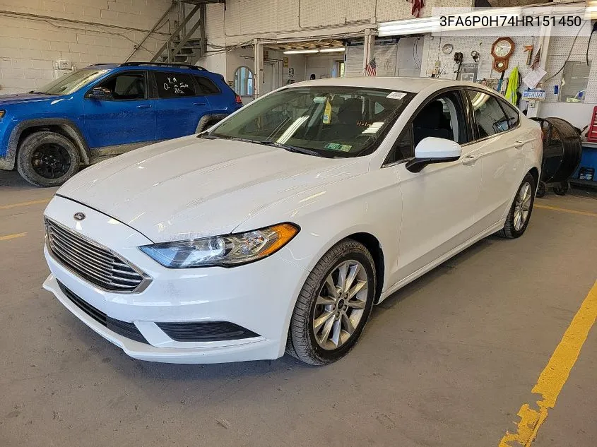 2017 Ford Fusion Se VIN: 3FA6P0H74HR151450 Lot: 40555977