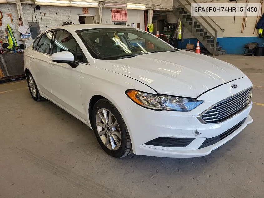 3FA6P0H74HR151450 2017 Ford Fusion Se