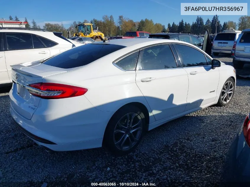 3FA6P0LU7HR356967 2017 Ford Fusion Hybrid Se