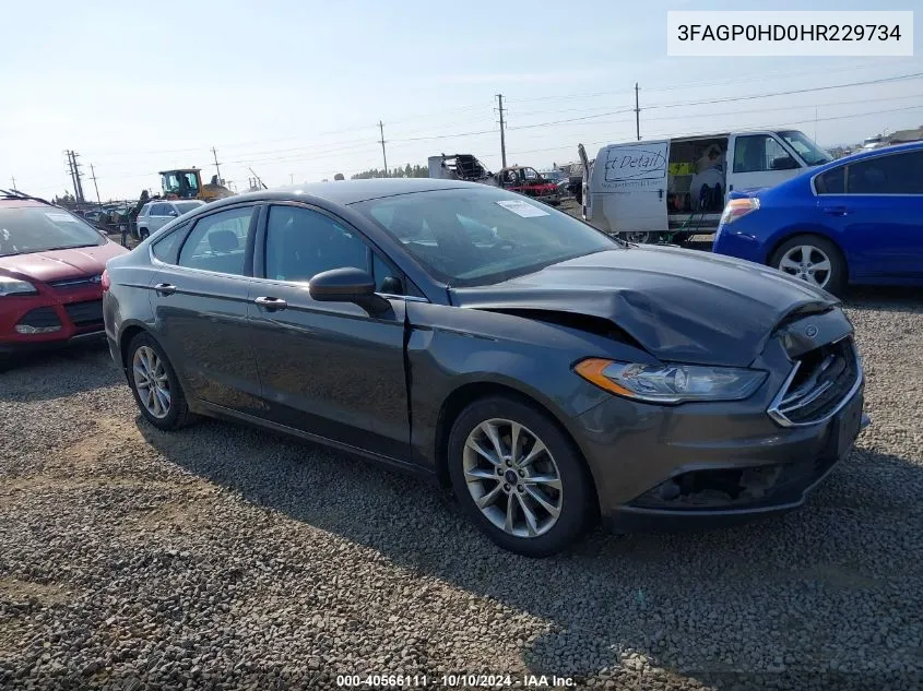 2017 Ford Fusion Se VIN: 3FAGP0HD0HR229734 Lot: 40566111