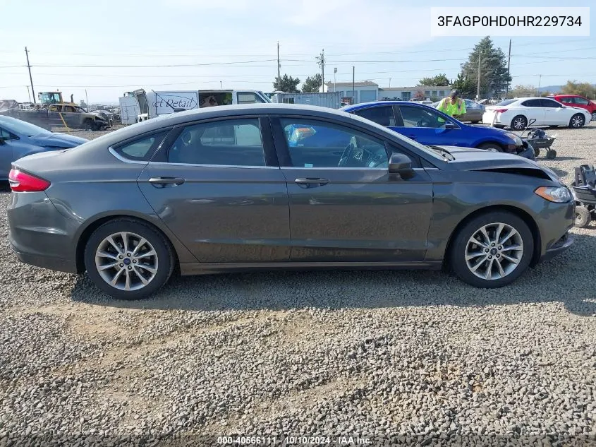 2017 Ford Fusion Se VIN: 3FAGP0HD0HR229734 Lot: 40566111