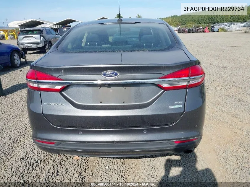 2017 Ford Fusion Se VIN: 3FAGP0HD0HR229734 Lot: 40566111