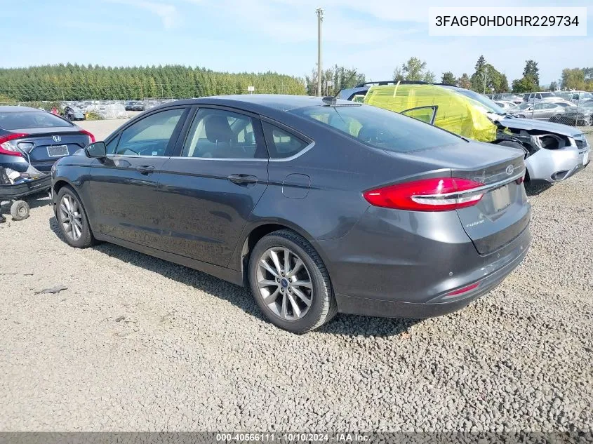 2017 Ford Fusion Se VIN: 3FAGP0HD0HR229734 Lot: 40566111